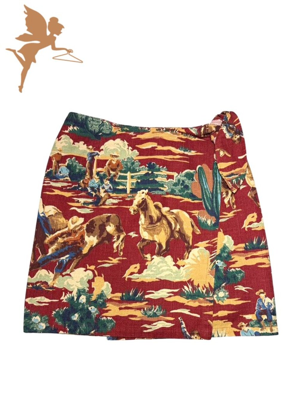 VINTAGE CAROLE LITTLE Western Tapestry Rodeo Wrap Skirt - Picture 2 of 9